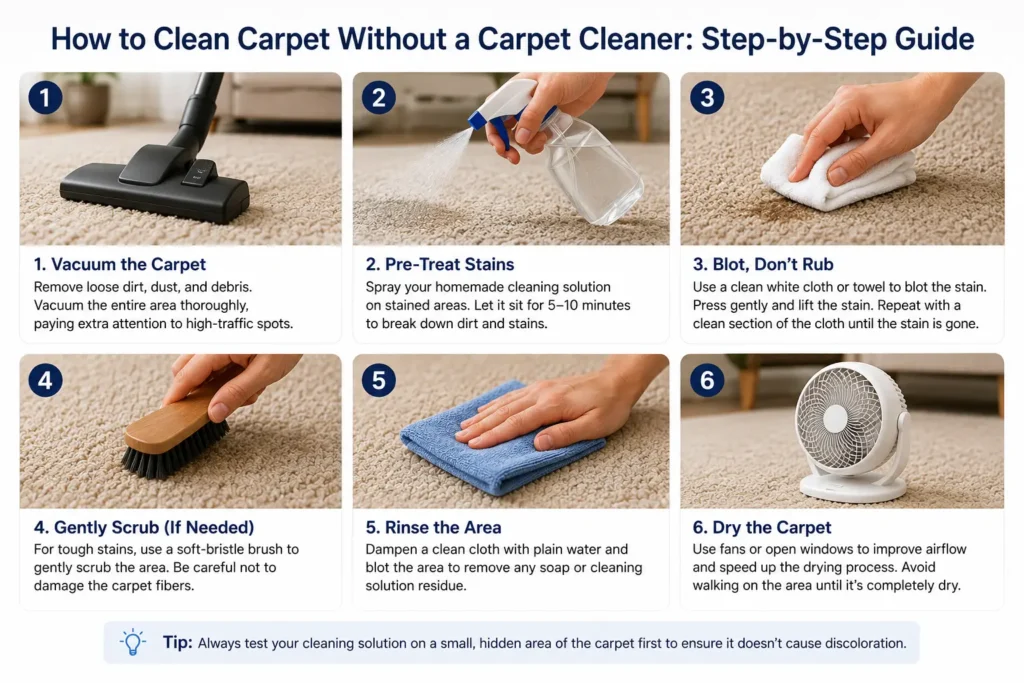 How to Clean Carpet Without a Carpet Cleaner How to Clean Carpet Without a Carpet Cleaner: Step-by-Step Guide